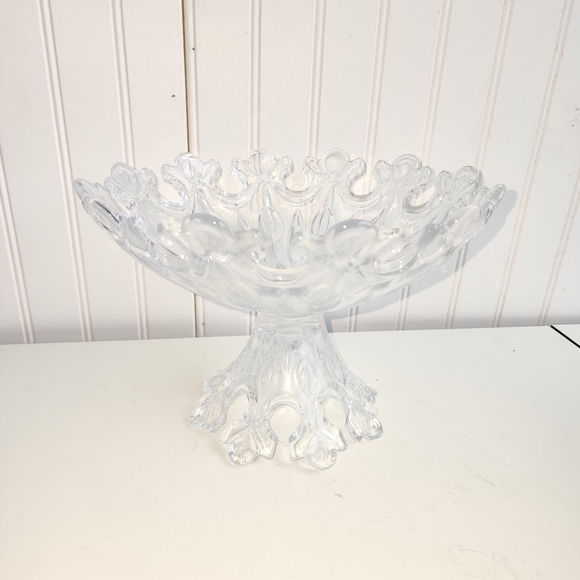 Shannon Crystal Footed Pedestal Compote Centerpiece Bowl Crown 10" 7" - Picture 9 of 9